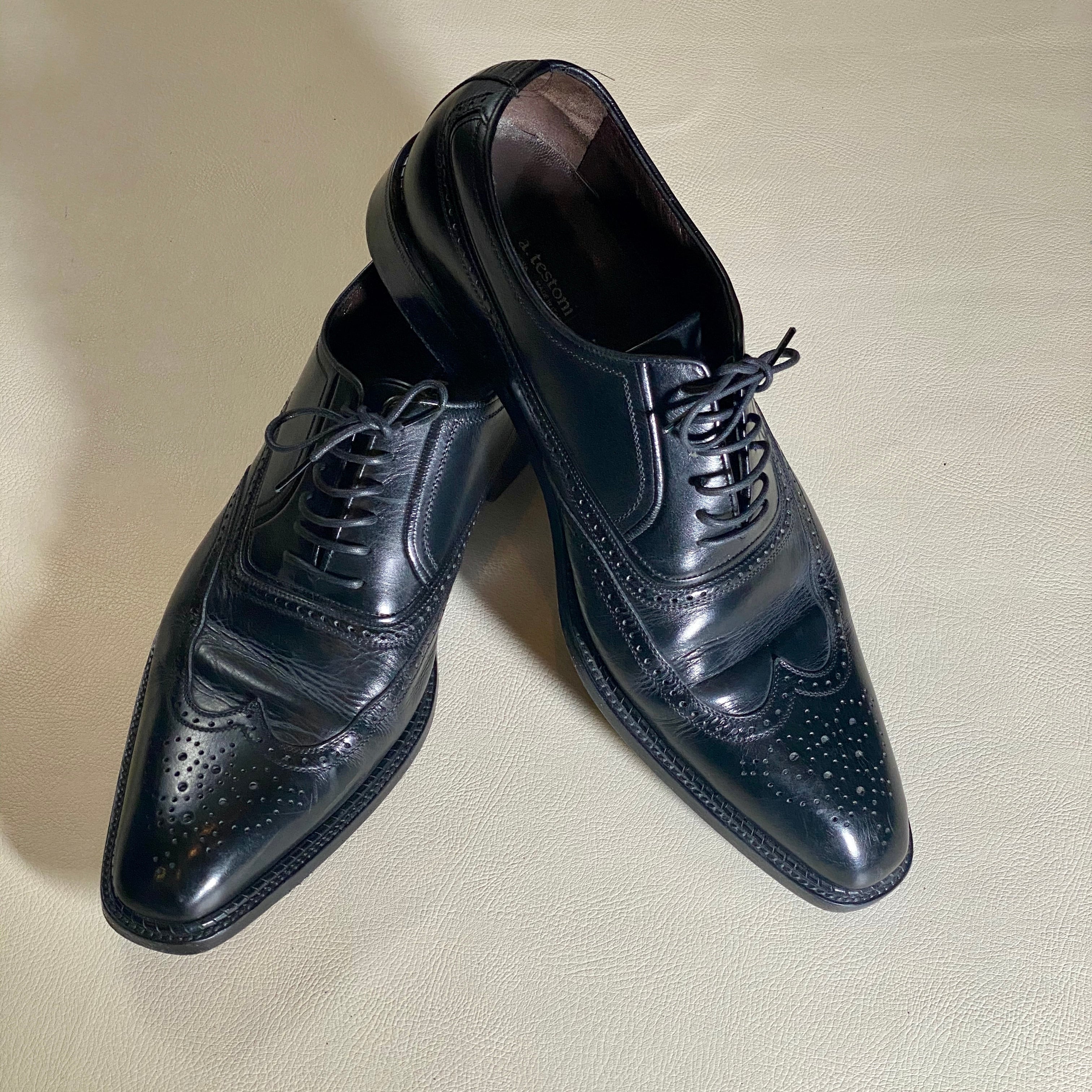 A.TESTONI wing tip leather shoes | NOIR ONLINE