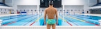 Delfina - Vintage Light Blue Squared swim trunk