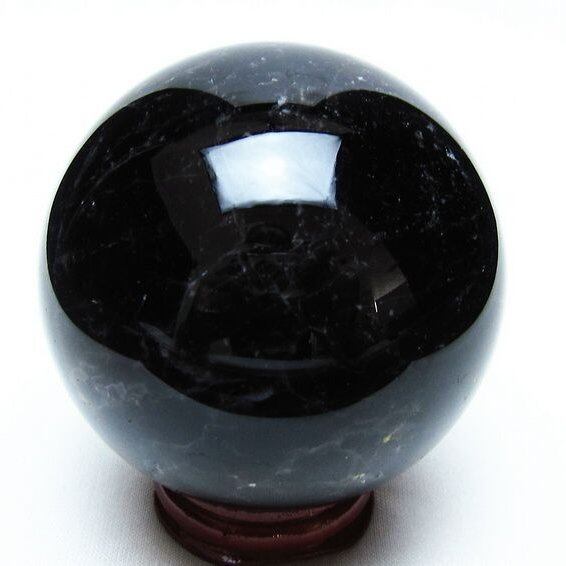 黒水晶 スフィア モリオン 丸玉 65mm 原石 置物 一点物 151-10428