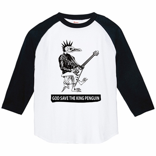 GOD SAVE THE KING PENGUIN　3/4スリーブ　ラグランTシャツ