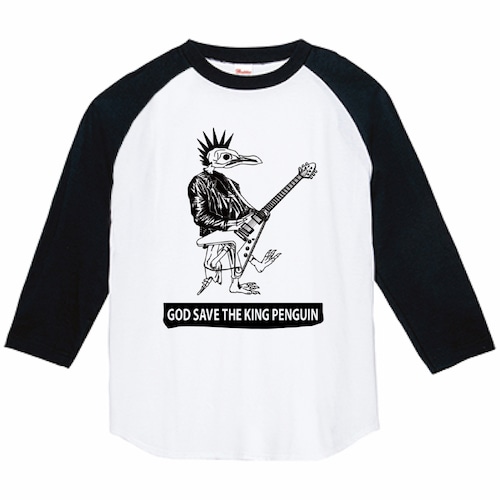 GOD SAVE THE KING PENGUIN　3/4スリーブ　ラグランTシャツ