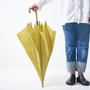 大きい雨傘 "check" yellow