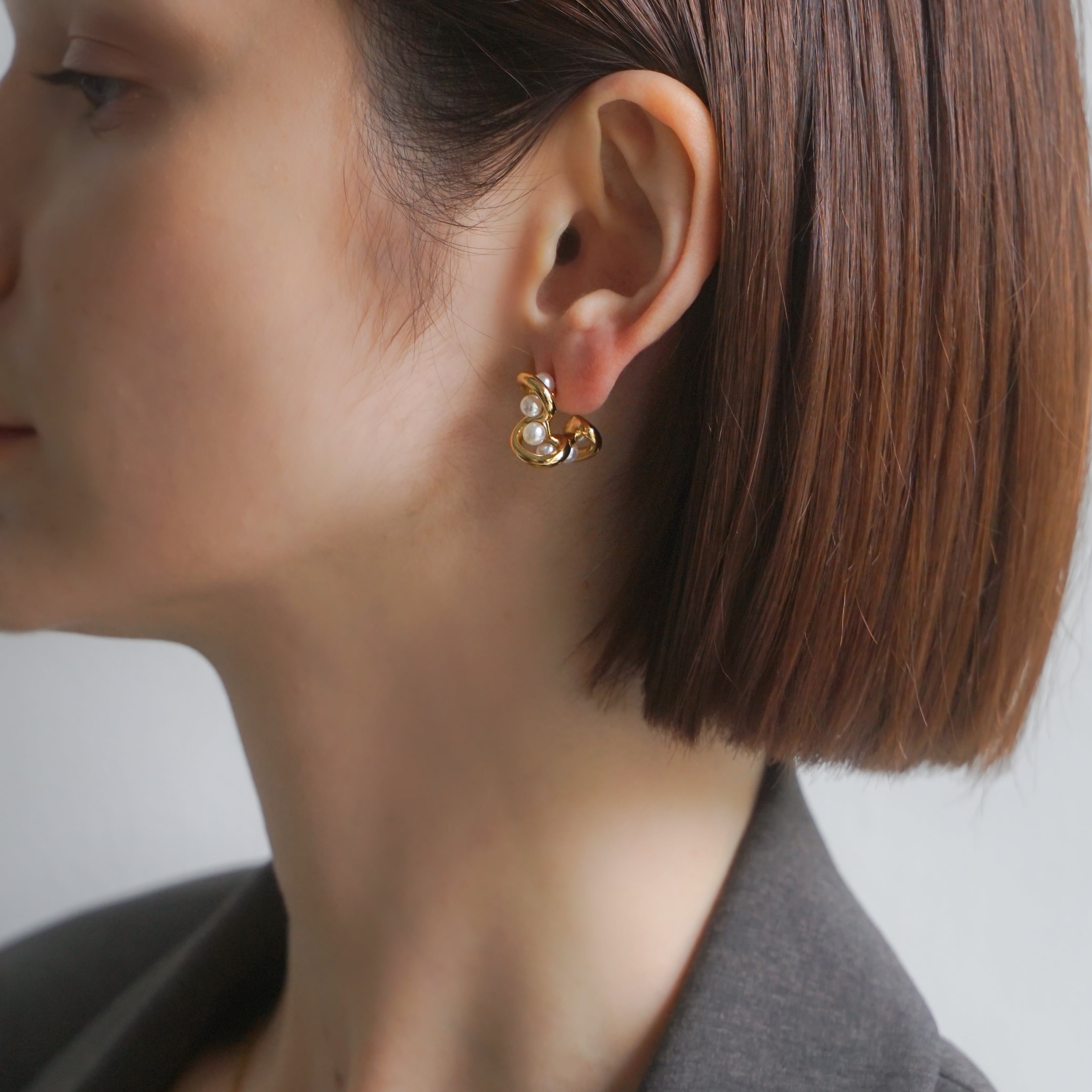 stainless twist pearl pierce SP402 | RIN. accessory ｜ステンレス