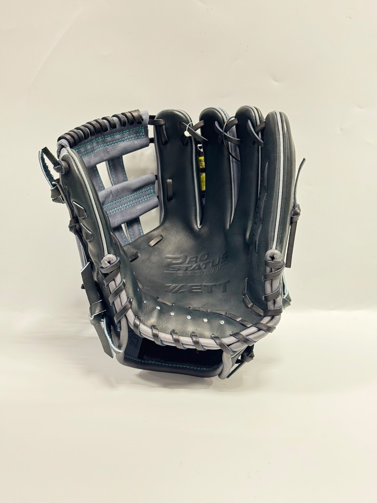 ZETT PROSTATUSーゼットプロステイタス michii supreme order 硬式グローブ ゼットミチイオリジナルグラブ 右投げ用 306型 宗山モデル ブラック/ダークゲレー×ブラック・画像6