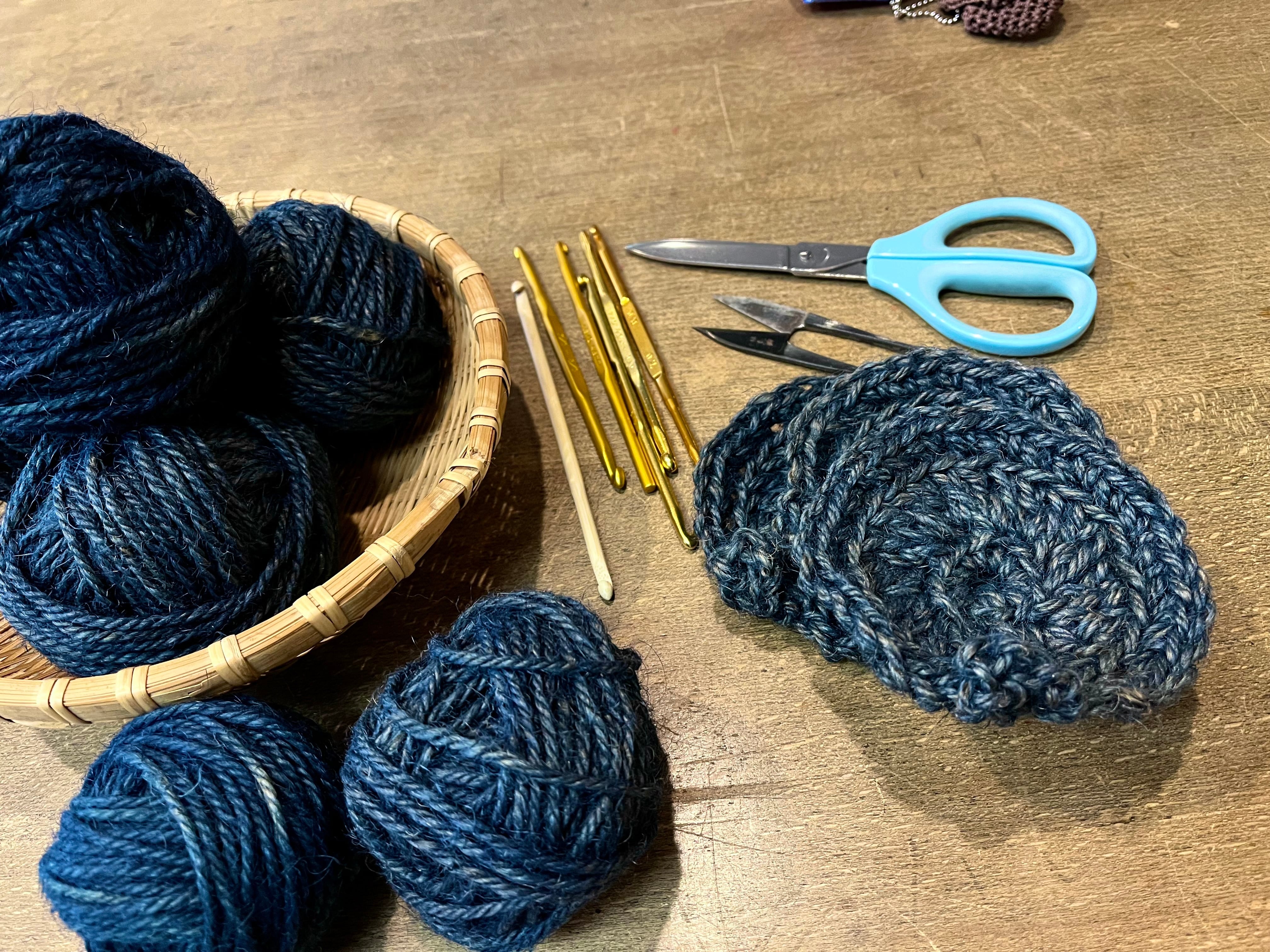 本藍染 麻たわし | 一期一藍 ichigo-ichiai