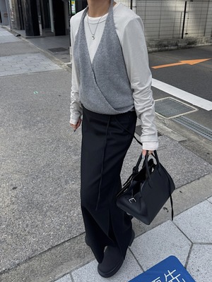 haulter neck knit set tops