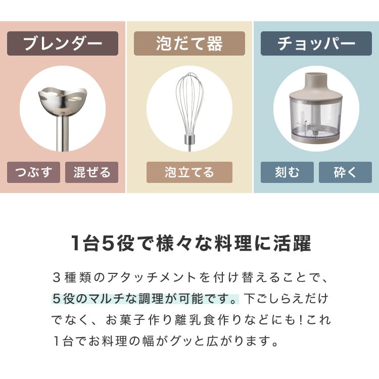 アタッチメントフルセット】simplus ハンドブレンダー フード