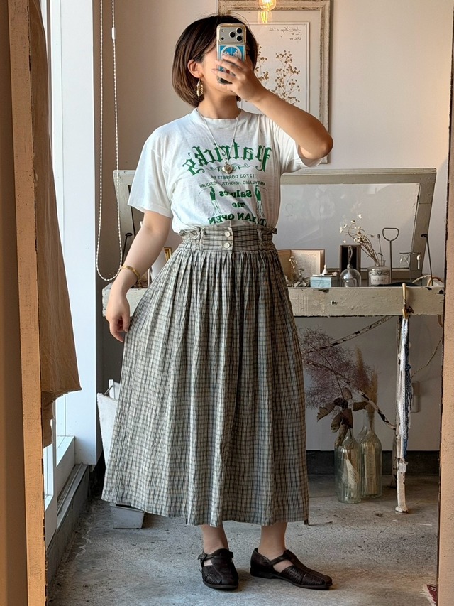 1990’s Check Gather Skirt