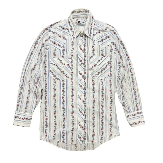 中古 ディクソン ジェンキンス DICKSON JENKINS ウエスタンシャツ クリーニング済 70s USA製 花柄 メンズ S