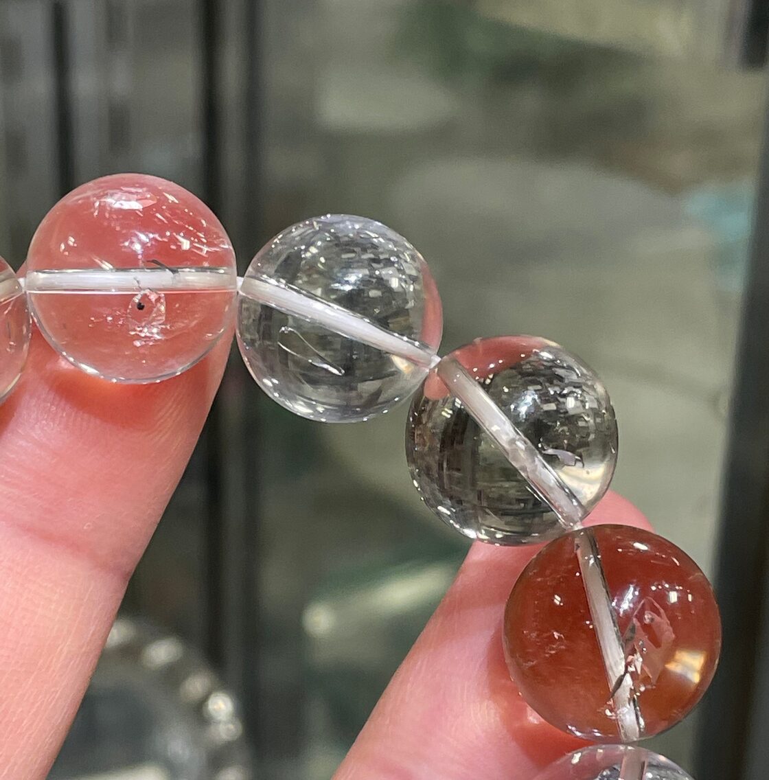 最高グレード！激レア品！オール水入り水晶ブレスレット 全玉水入り