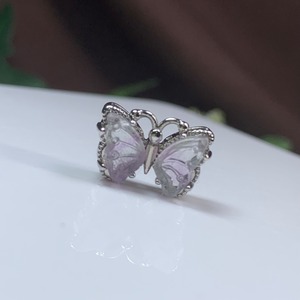 4.フローライト蝶々・貫通穴☆パーツ