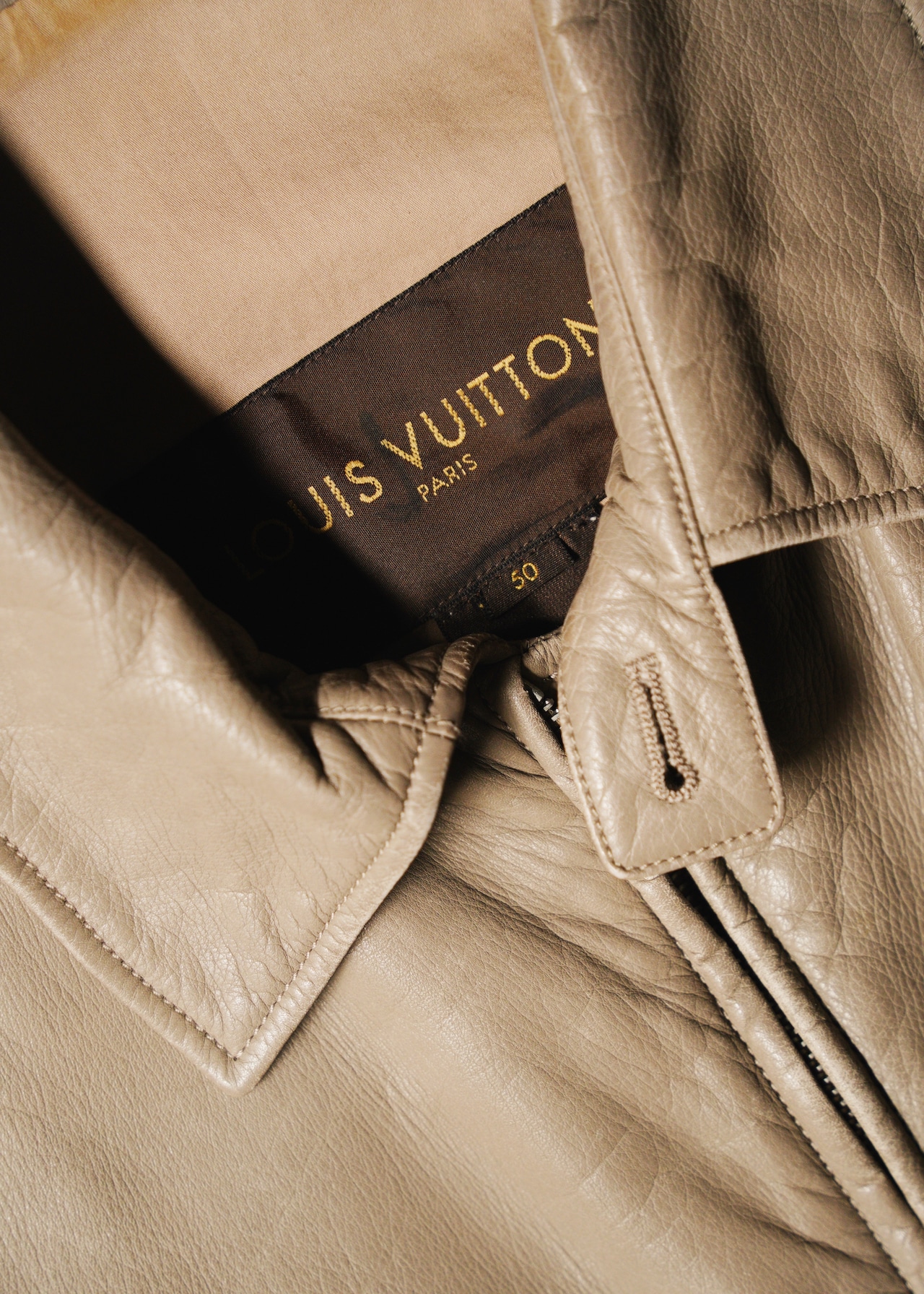 00’s LOUIS VUITTON leather harrington jacket