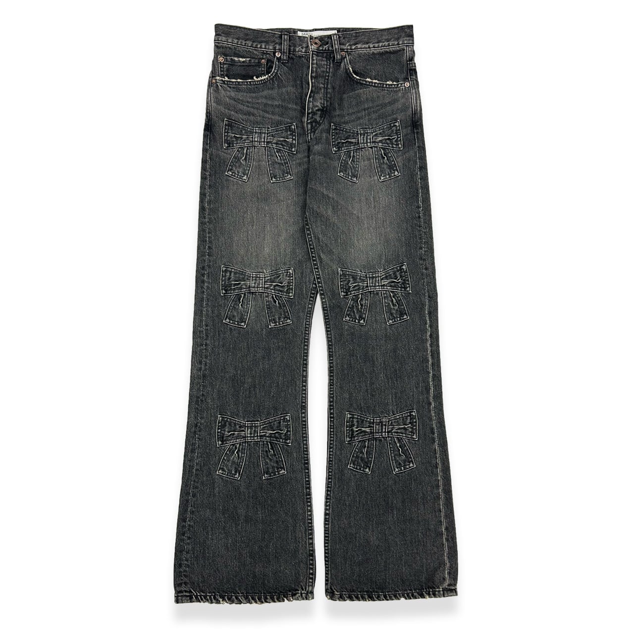 Ribbon Vintage Denim Pants / Black | DAIRIKU