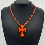 クロス ラバー ネックレス オレンジ