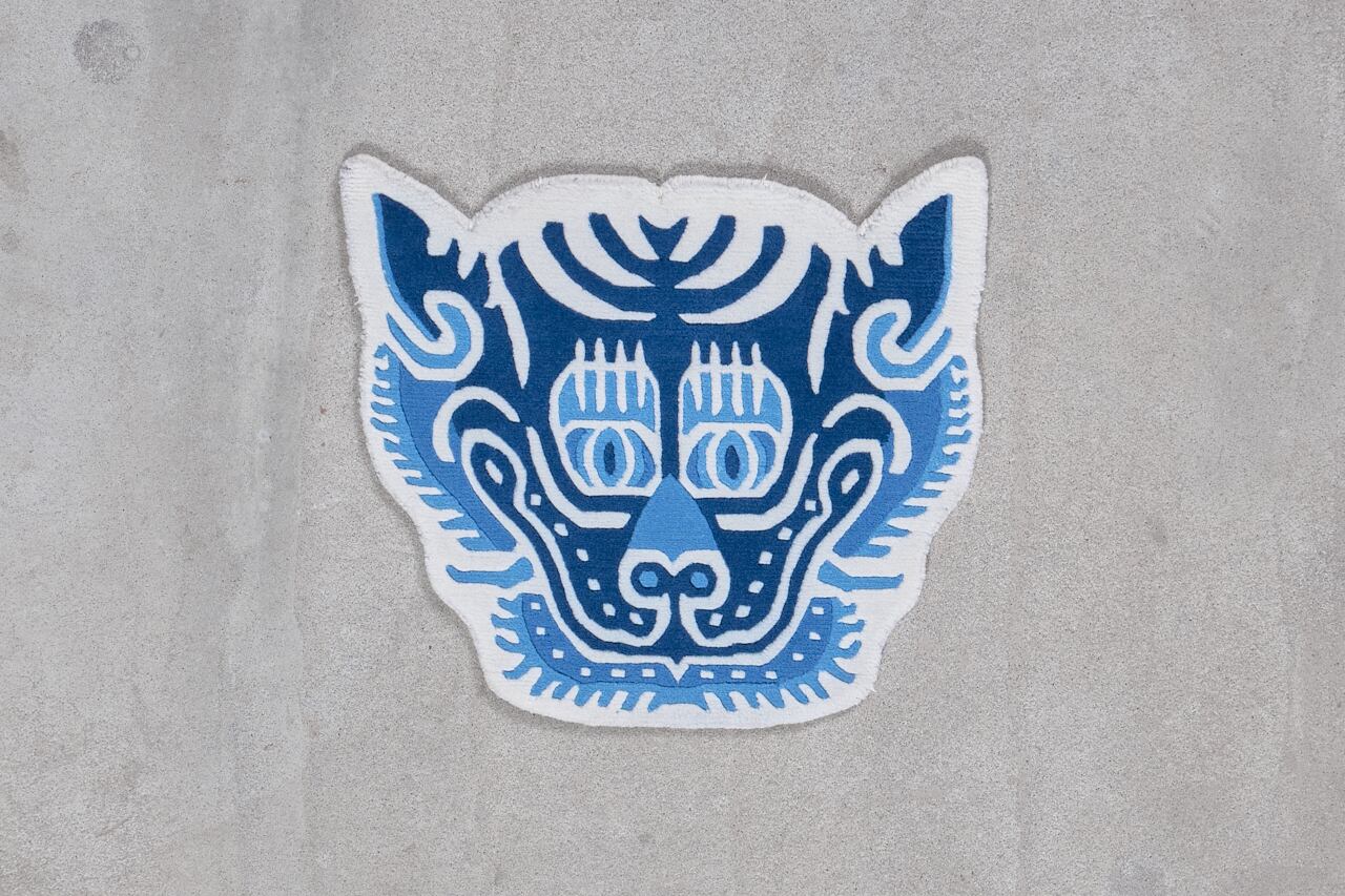 Tibetan Tiger Rug 《Only Face L・尾州ウール・Watanabe's 天然藍染