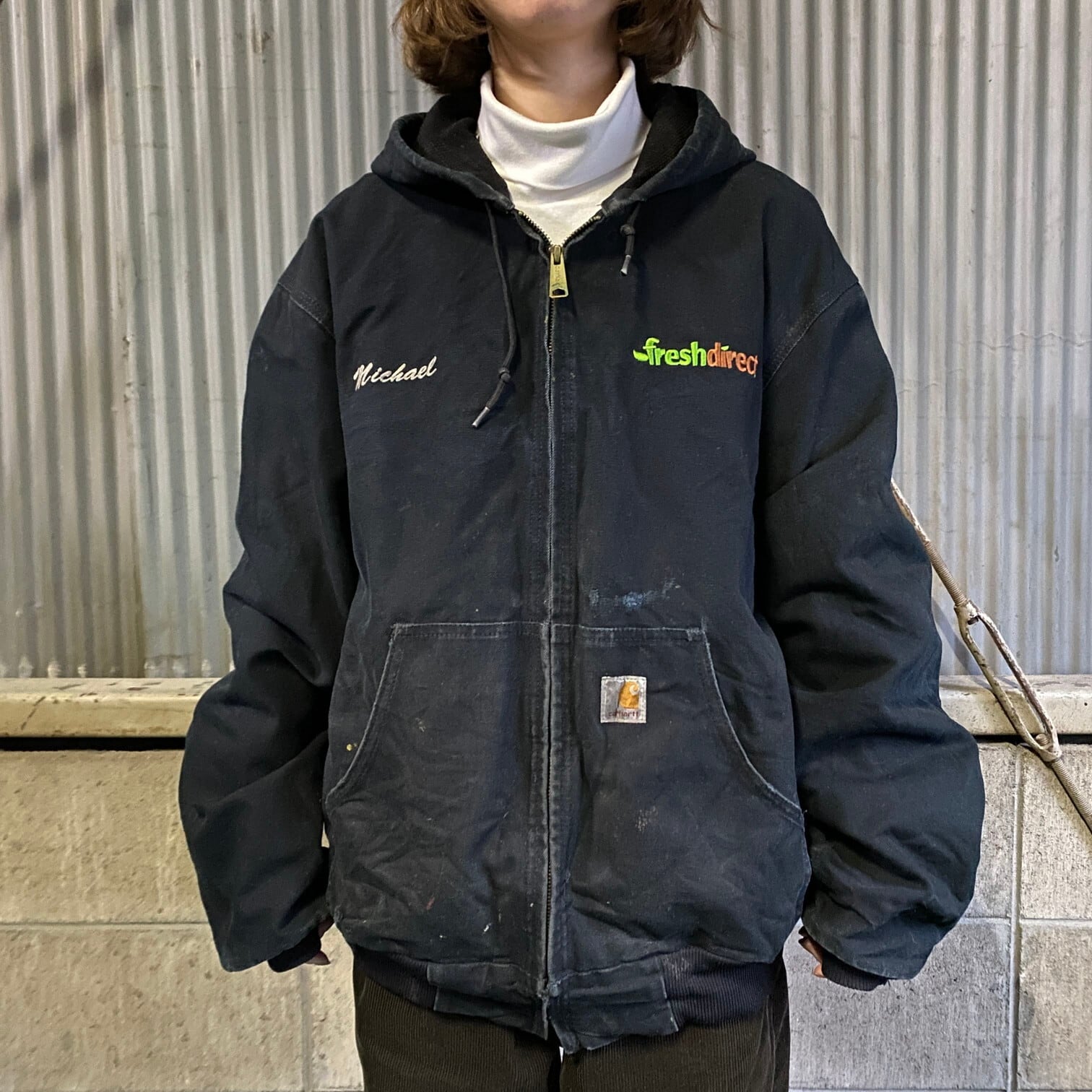 90年代 USA製 Carhatt カーハート 企業ロゴ刺? ダック地 アクティブ