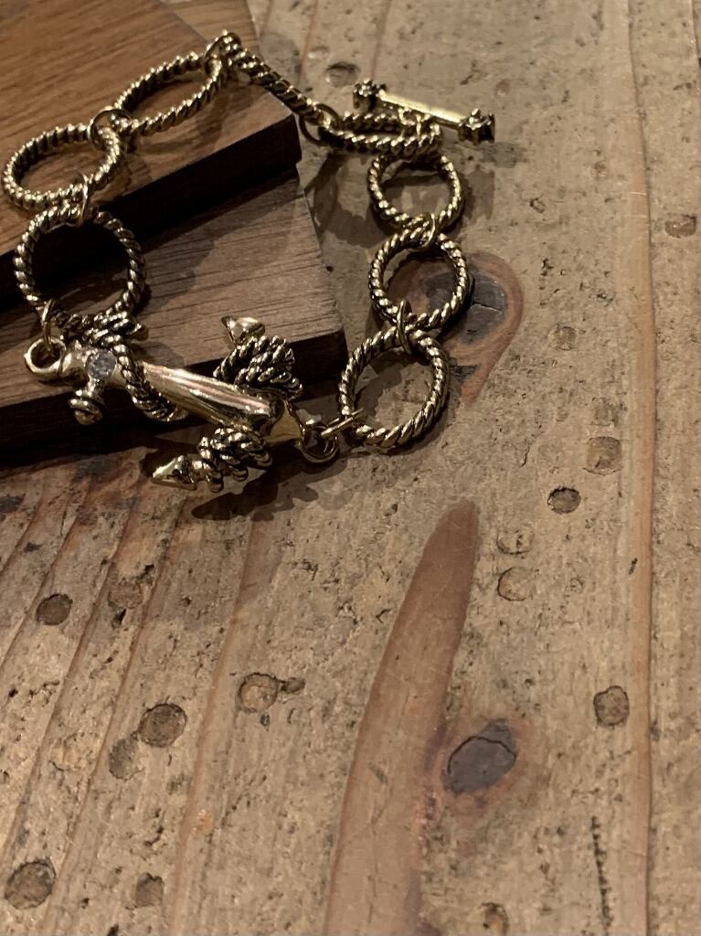 1980's Anchor Motif Design Chain Bracelet