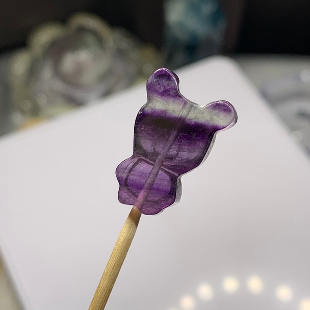 3貫通穴・くまさんフローライトビーズ