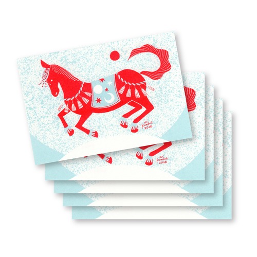 2026年 馬イラスト年賀状【5枚セット】