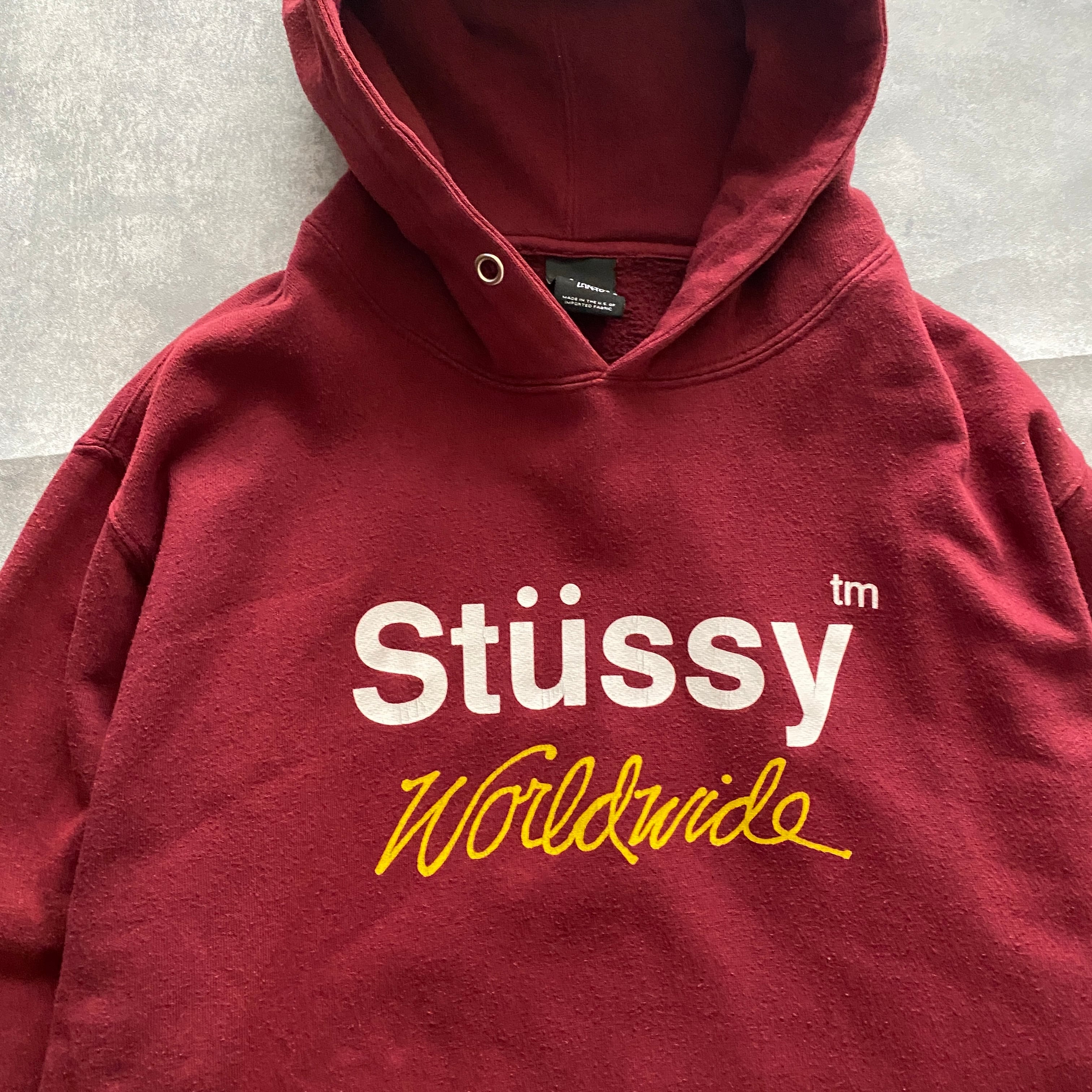 ステューシー STUSSY スウェット デカロゴ ワインレッド