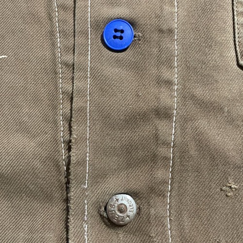 50s LE MINEUR 刺繍タグ ブラウン コットンツイル メタルボタン フレンチワークジャケット 詳細写真13