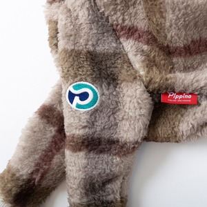 ビッグチェックボアロンパース　beige / イタグレ服