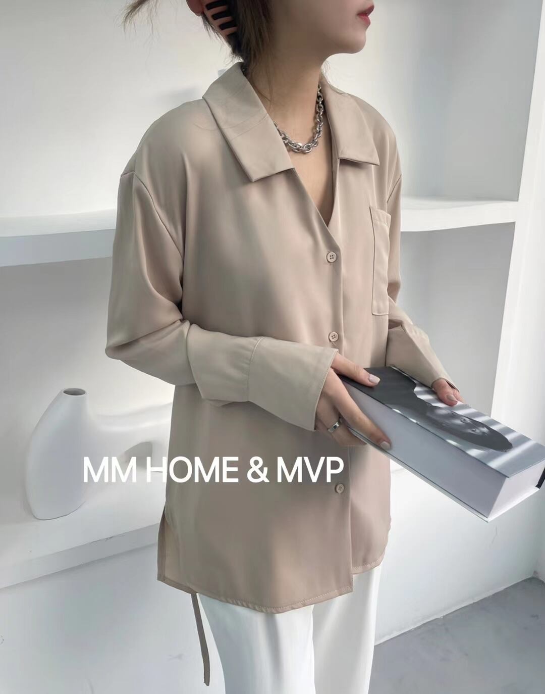 ウエストリボンつき とろみブラウス AJ42441-308