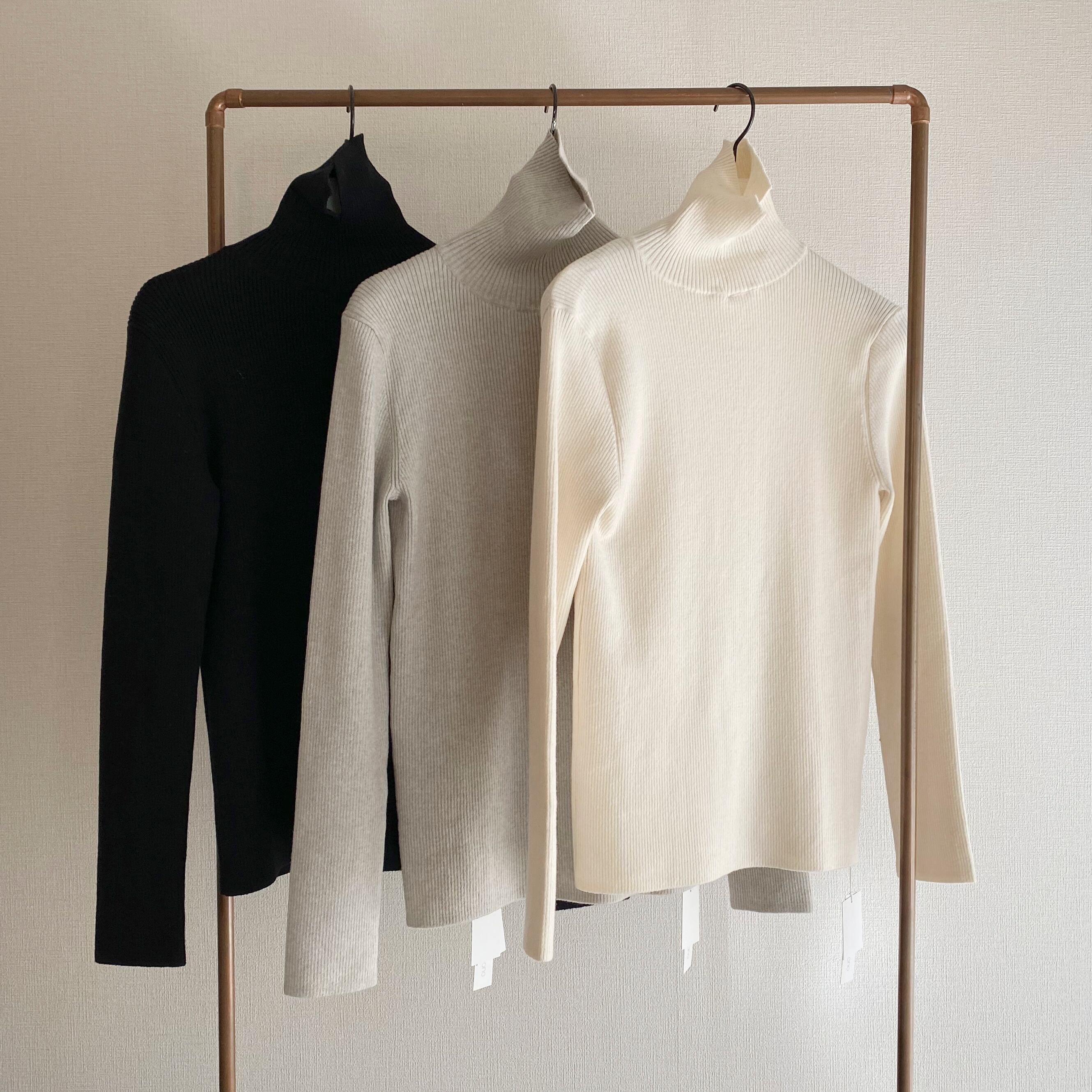 YONFA コットンカシミヤリブタートル (white) YONFA コットンカシミヤリブタートル (white) YONFA / TOPS