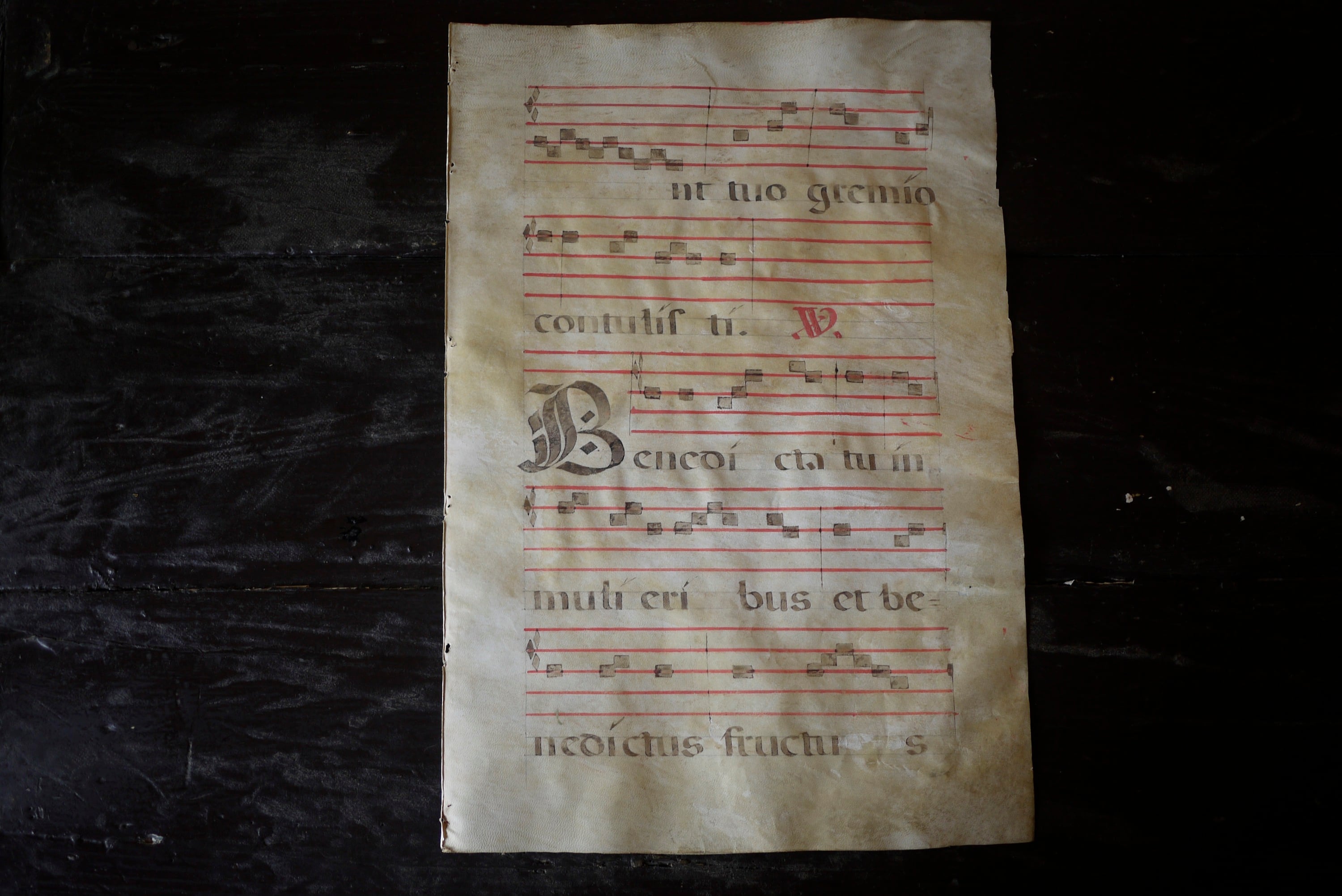 17世紀 ベラムに記されたグレゴリオ聖歌 ネウマ譜 2