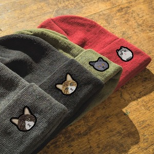 【ビーニー ワッペン グランシリーズ キャットパターン】ニット帽 帽子 防寒 ヘッドアクセ 犬好き おしゃれ かわいい レディース メンズ ユニセックス オリジナル プレゼント うちの子