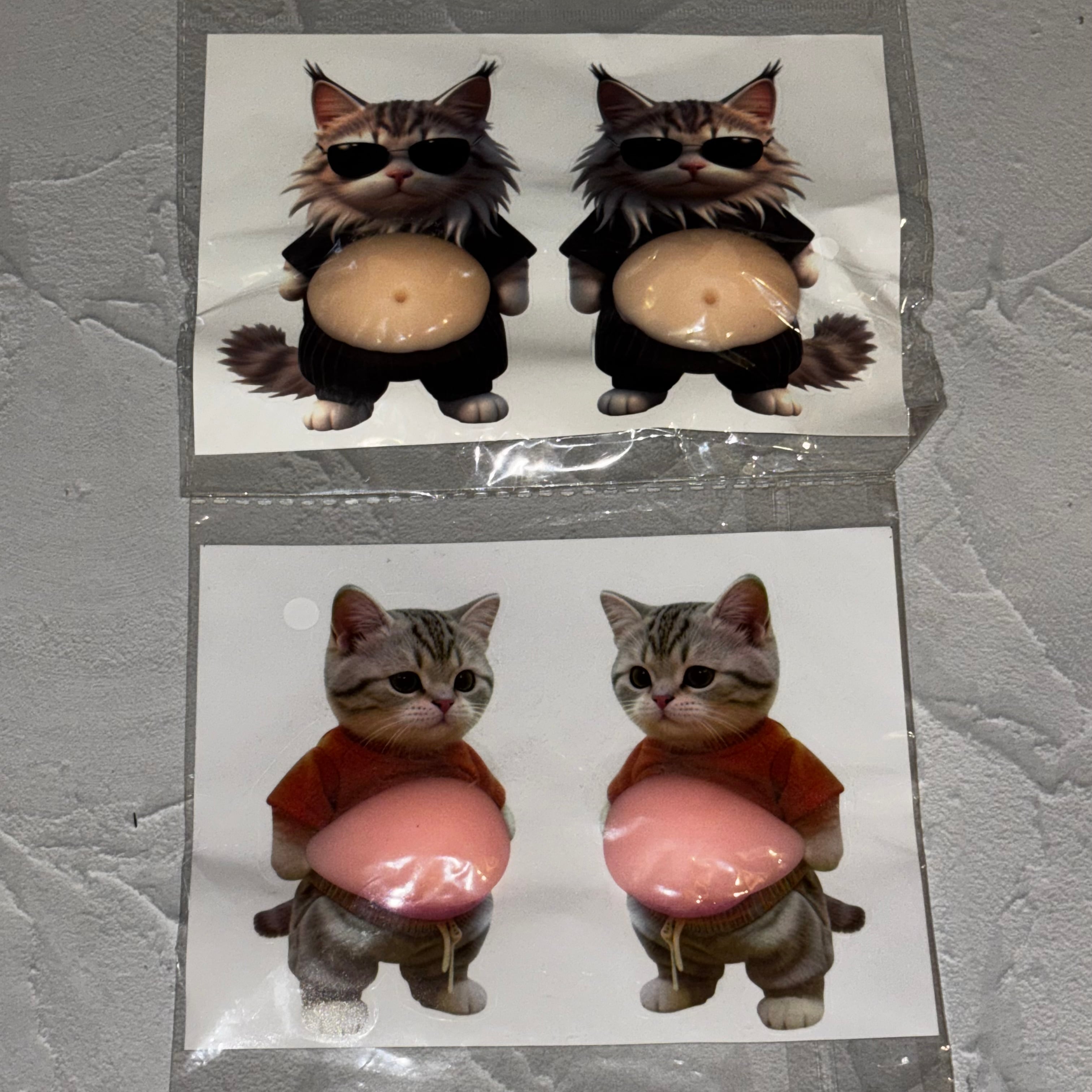 人気⭐お腹シール⭐即納⭐猫2枚(4匹)セット