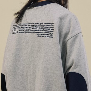 ヴィンテージライク 配色ロゴ クルーネックスウェット   F0036