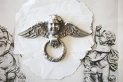 1900s フランス  ルーベンス 聖アンデレの殉教的プットーと大きなハンドルb ツマミ アンティーク