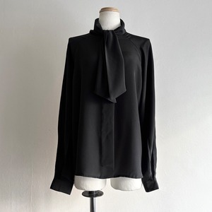 Black Bow High Neck Blouse