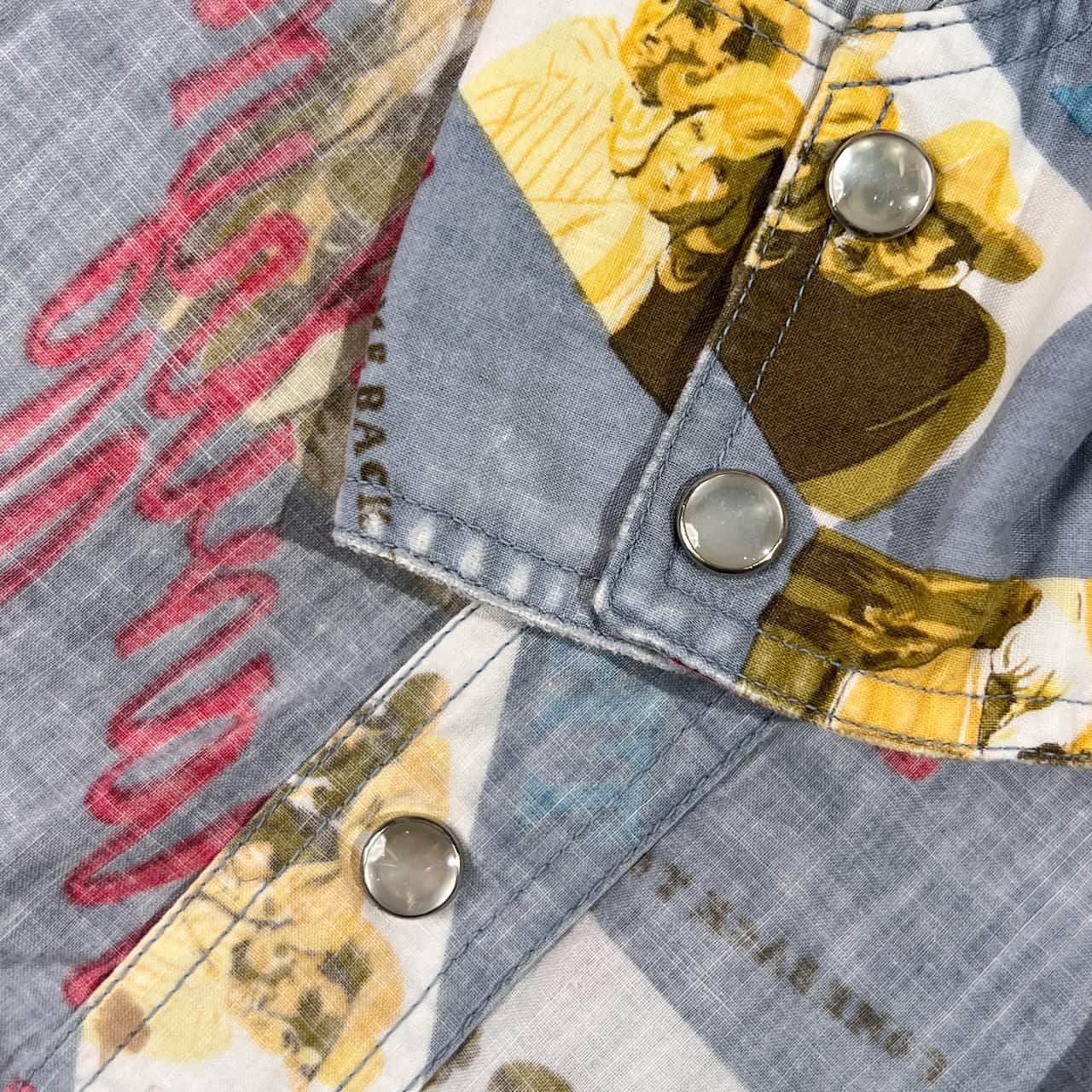 80s 90s VAN JAC ヴァンヂャケット マリリンモンロー 長袖 ウエスタン シャツ 長袖 サイズ S /ブルー系 メンズ ビンテージ