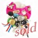 Ribbon　collage　broach  L