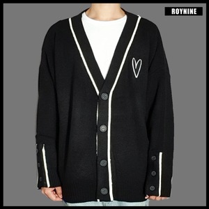 [ROYNINE] Black Line Sleeve Button cardigan 正規品 韓国ブランド 韓国ファッション 韓国代行 カーディガン