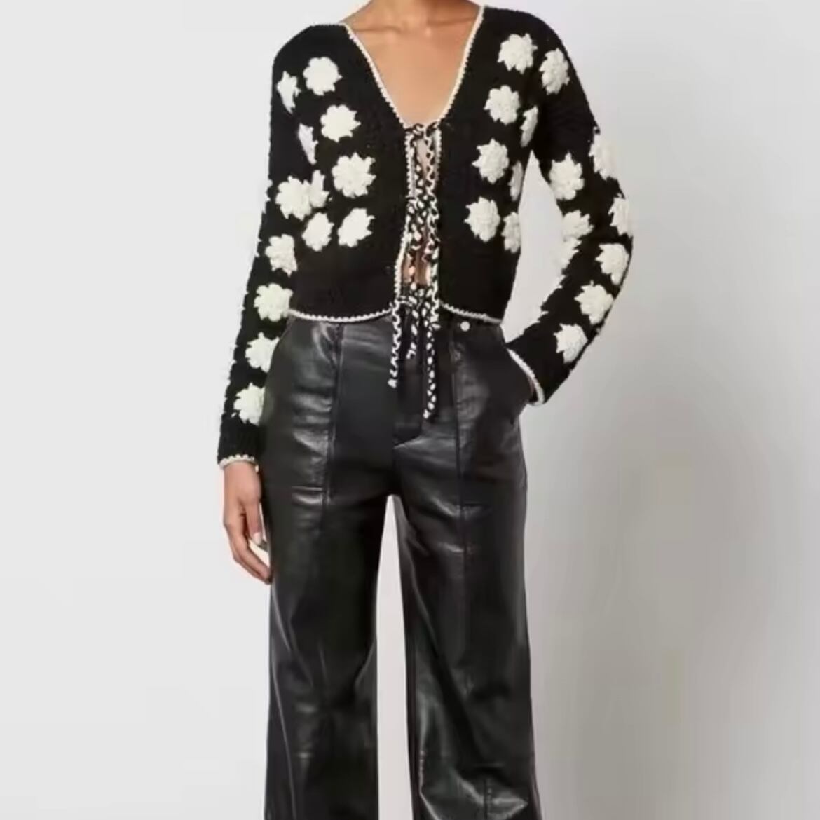 vintage flower knit cardigan