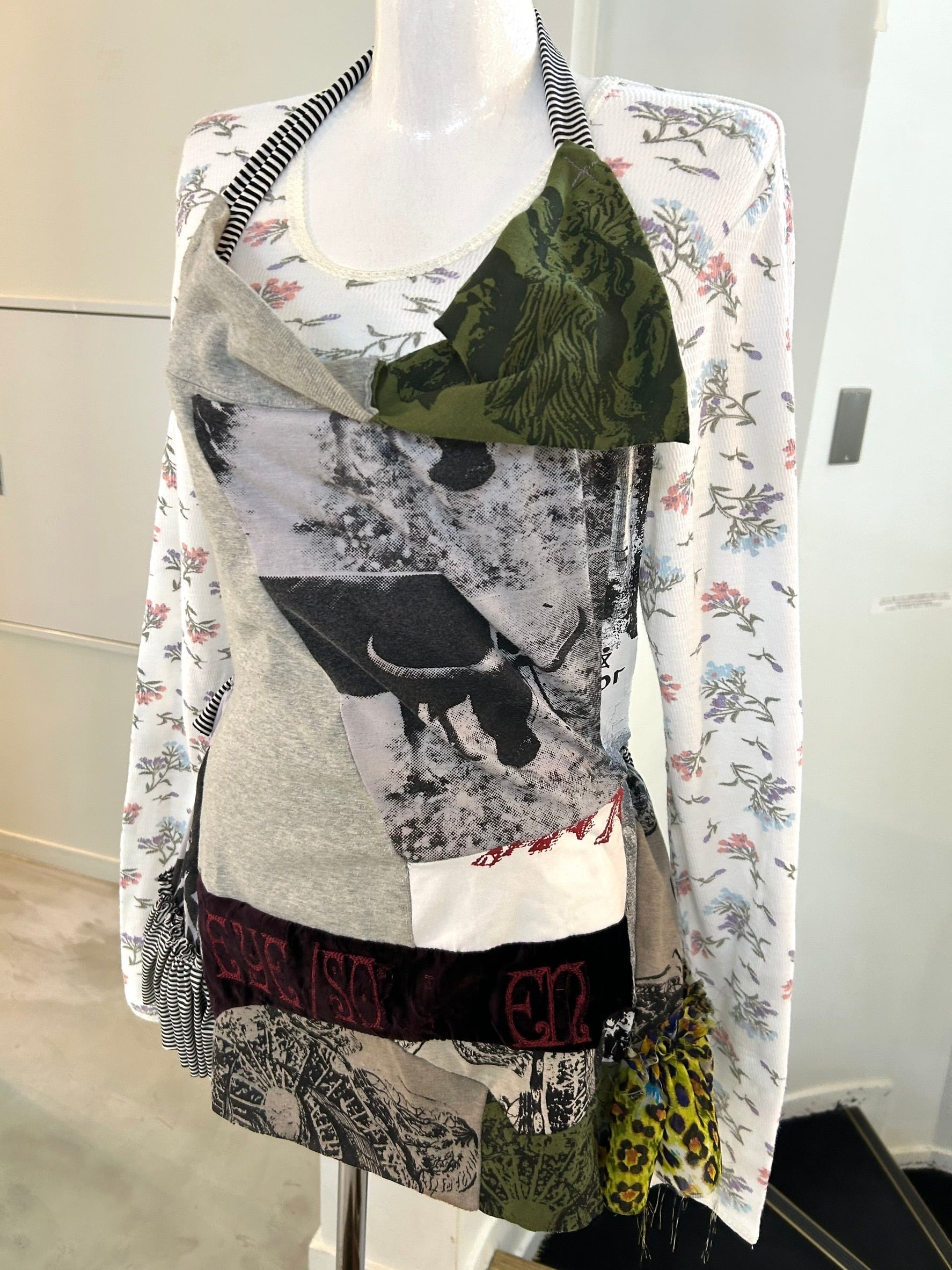 BONE patchwork backless dress