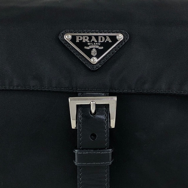 PRADA プラダ ショルダーバッグ ブラック トライアングルロゴ フロントバックル ナイロン vintage ヴィンテージ オールド 3ce7c7