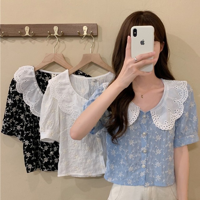 サマー薄手フローラル ブラウス 夏物 花柄 YY-ファッション4213673484