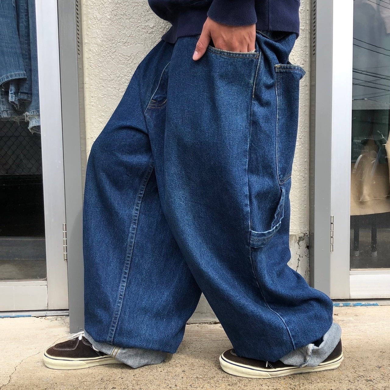 【FUBU】 フブ デニム バギーパンツ 32×34 極太 used 00s