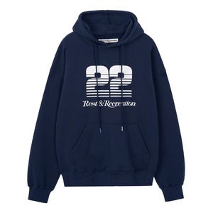 [rest & recreation] RR 22 LOGO OVERSIZED HOODIE - NAVY 正規韓国ブランド 韓国ファッション 韓国代行 rest recreation レストアンドレクリエーション restrecreation