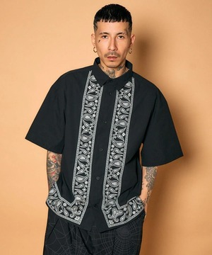 Subciety / Embroidery bandanna shirt / バンダナ刺繍シャツ / 155-22182 / BLACK