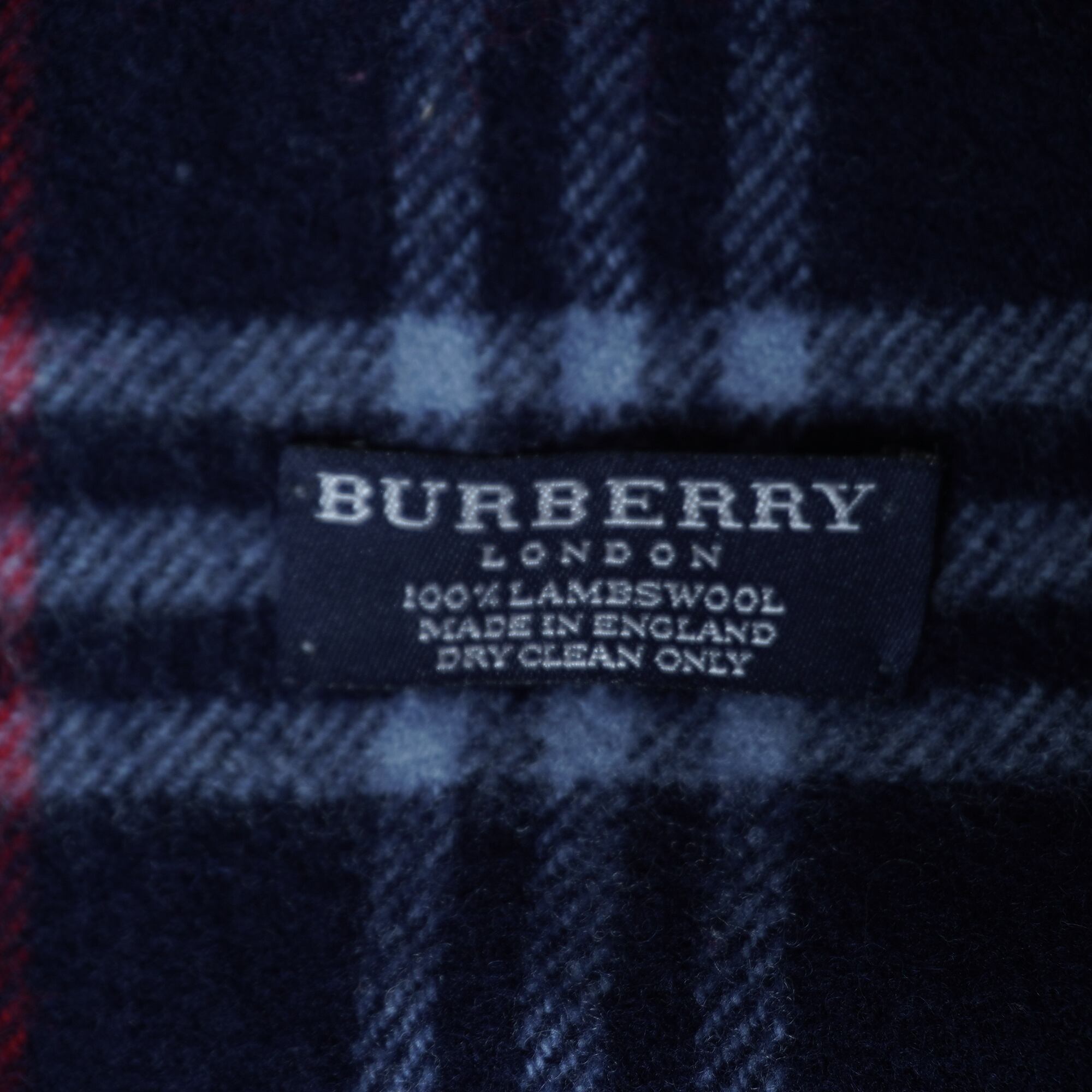 BURBERRY】バーバリー WOOL100%チェック柄マフラー navy | MIXHIVE