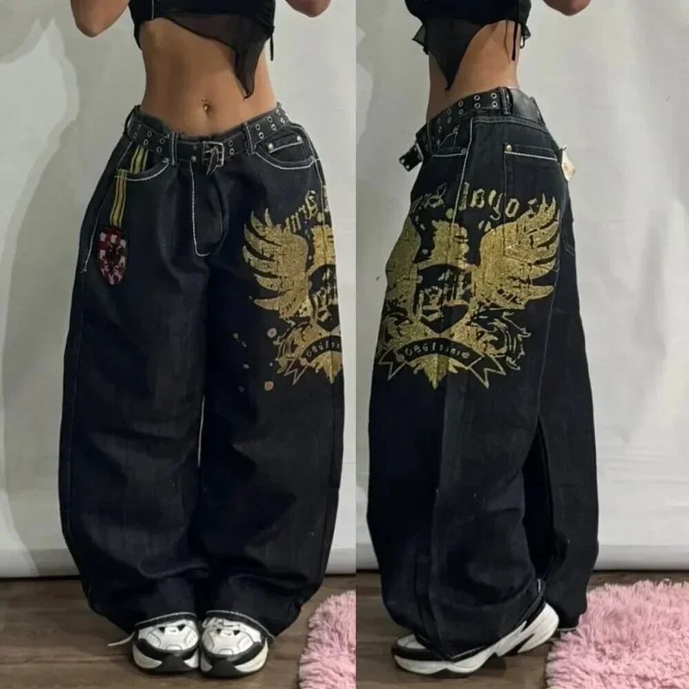 2色 カジュアル パンツ アメリカン ワイドレッグ ゆったりルーズ アメリカンハラジュクレトロワイドレッグパンツ、特大ルーズ