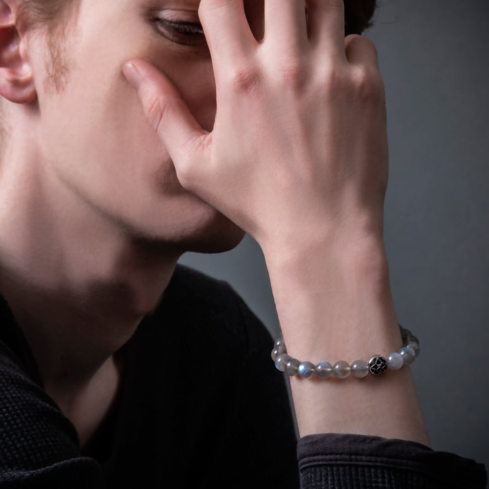 ミラクルを引き寄せるパワー❣️❣️ 超ハイグレード　ラブラドライト　ブレスレット トレサリーラブラドライト数珠ブレス ACB0123 Tresary Labradorite