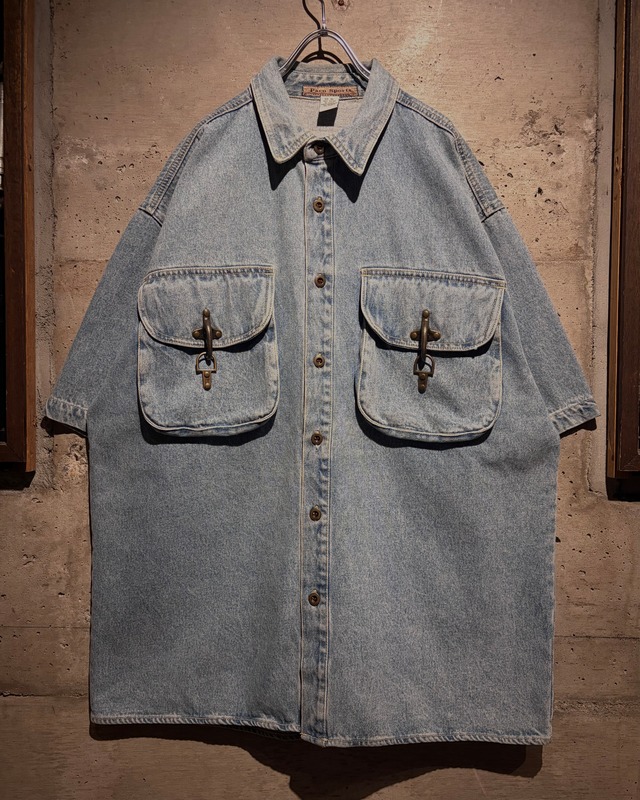 【Caka】“PACO SPORT” Fireman Buckle Gimmick Vintage Loose S/S Denim Jacket