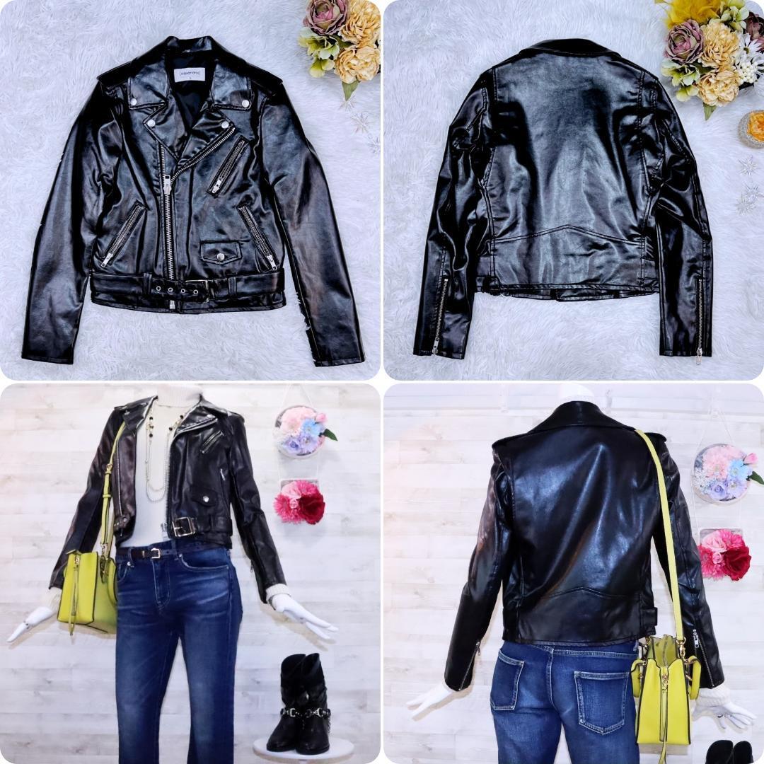 希少 Alexandros×リチウムファム ダブルライダースジャケット S 黒