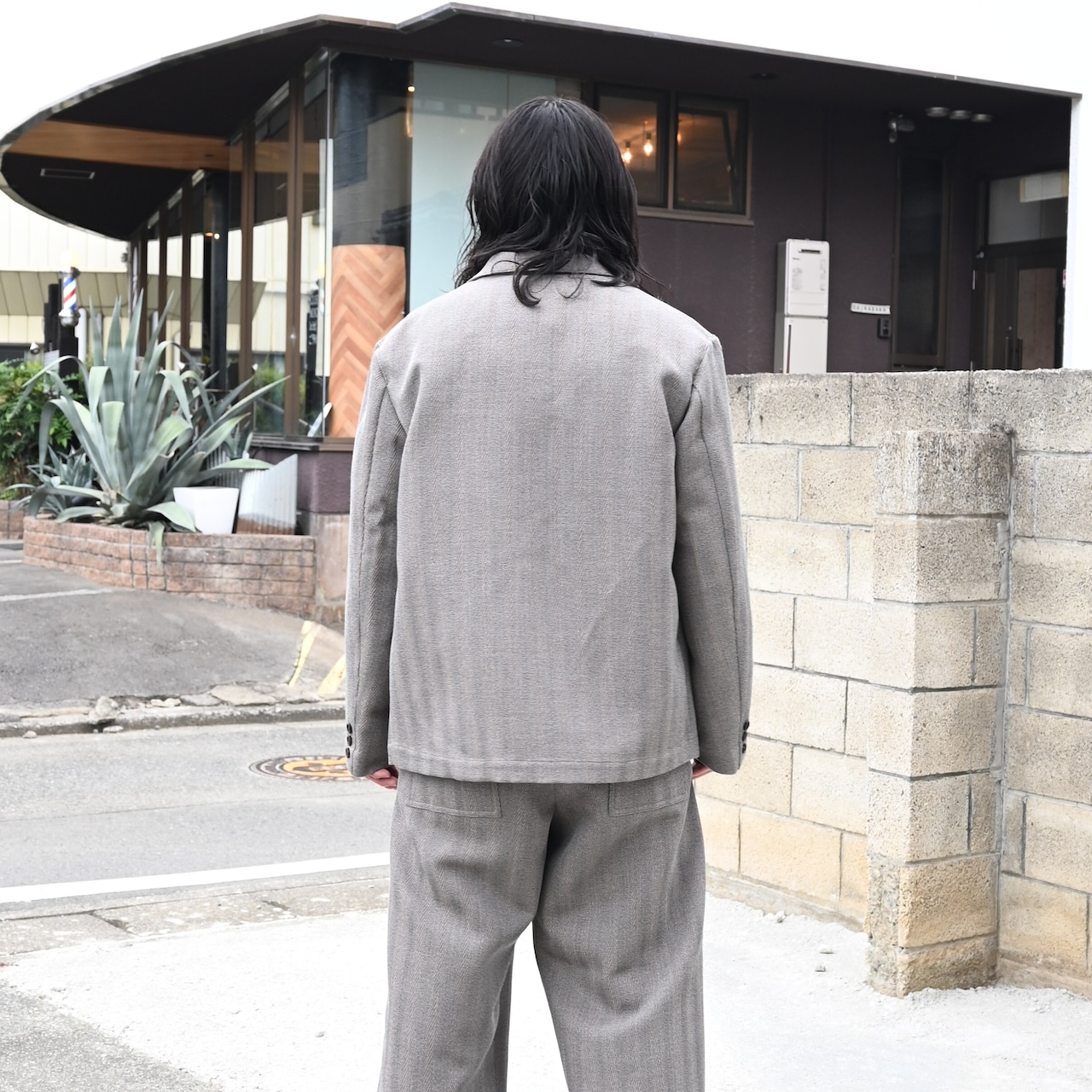 INTERIM(インテリム)LVMH社デッドストックコレクション,ダイアゴナル⽣地セットアップ